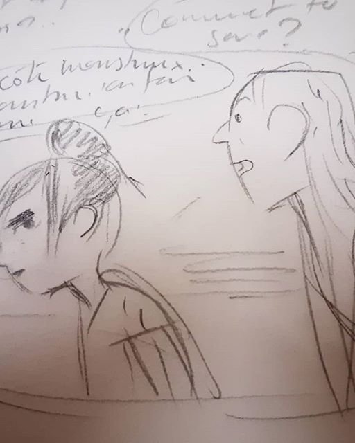 Dessins preparatoires aux crayons